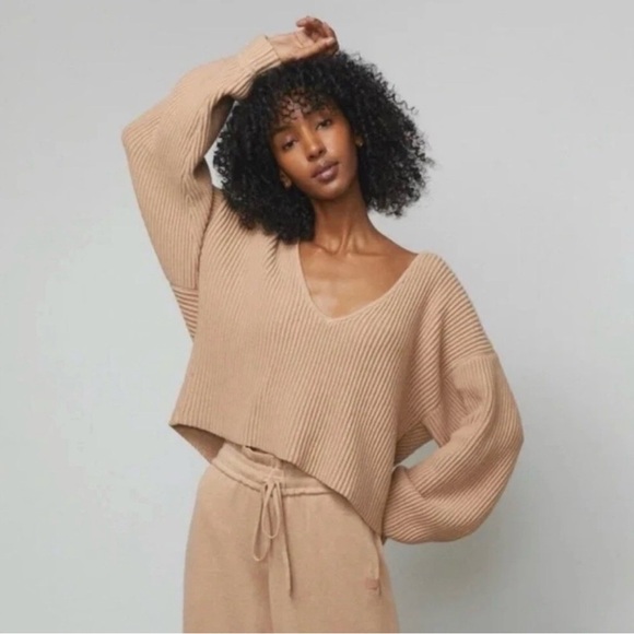 Lunya Cozy Cotton Silk Reversible Ribbed Pullover Sweater - Picture 8 of 13